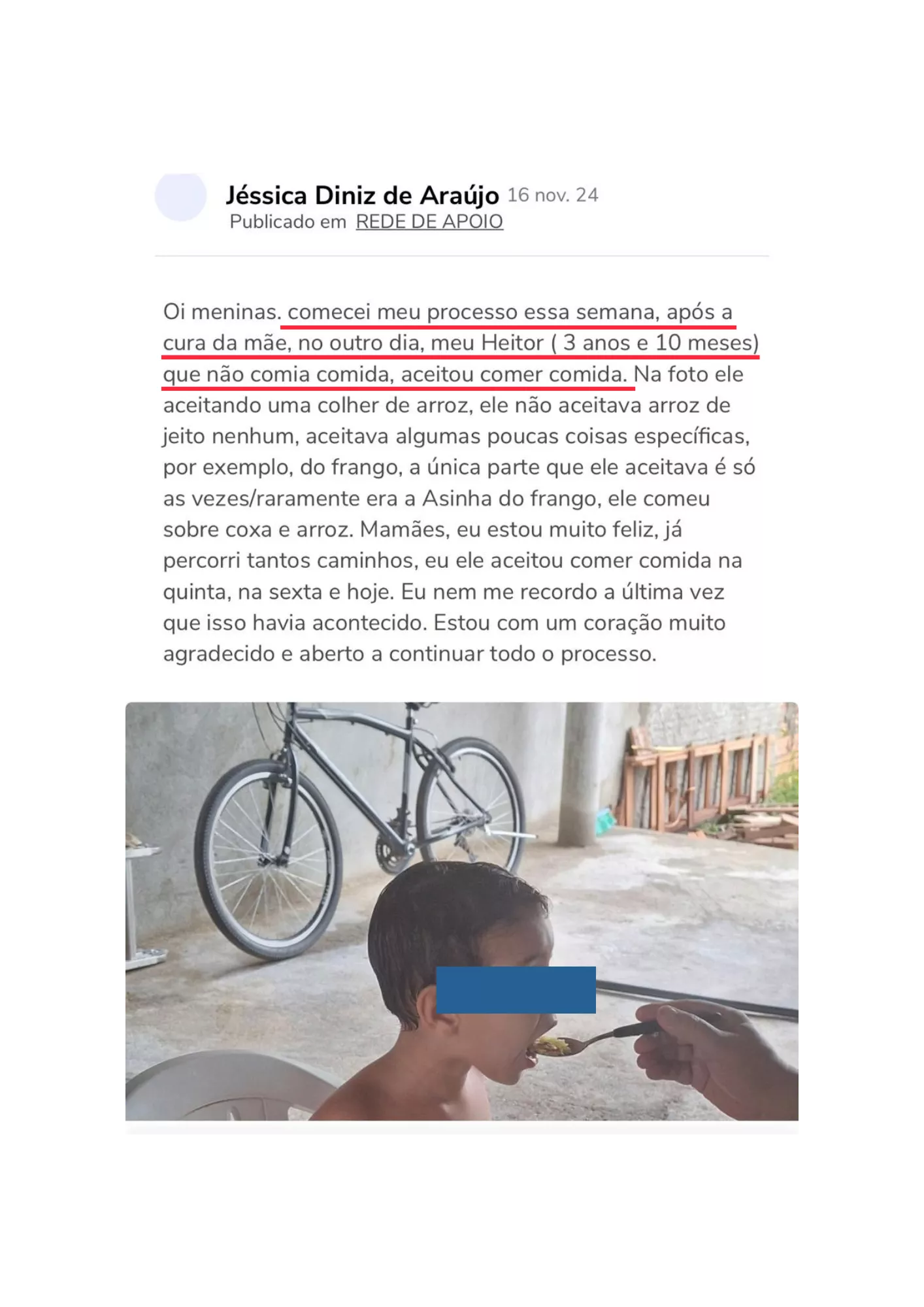 Depoimento - Seletividade Alimentar